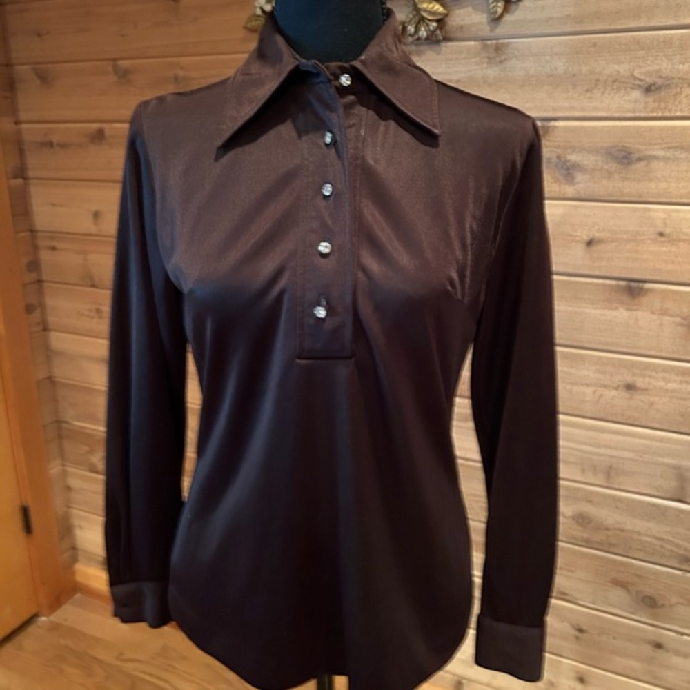 Gorgeous double knit polyester 70s top by Country Set